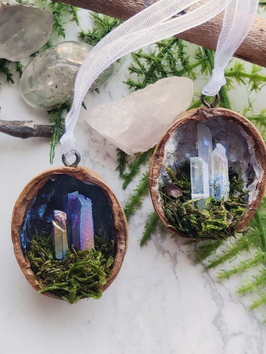Faerie Crystal Terrarium™ Charms - set of 2 fairytale noire ornaments